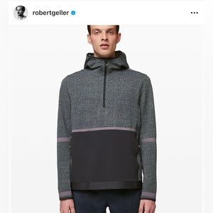 Lululemon lab men’s lululemon x Robert Geller 1/2 zip TTM hooded top. Sz S